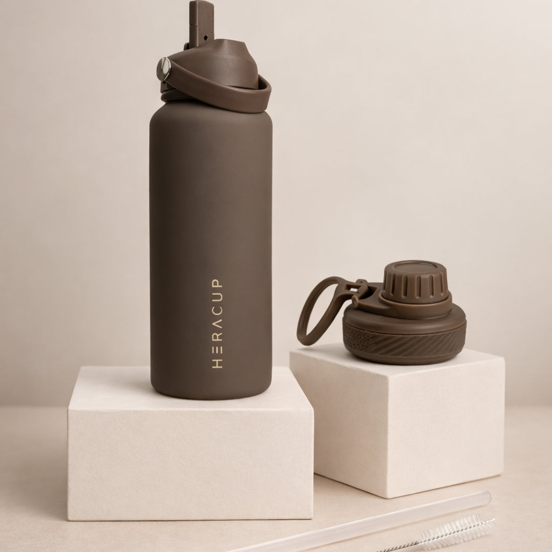 Pack Life Style Heracup – Gourde isotherme + bouchon paille & bec verseur