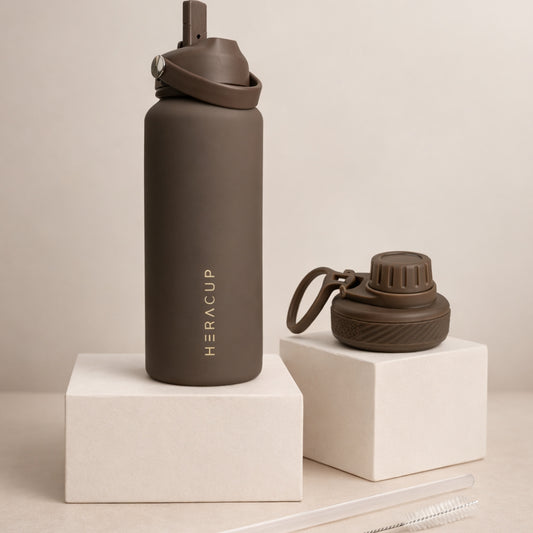 Pack Life Style Heracup – Gourde isotherme + bouchon paille & bec verseur